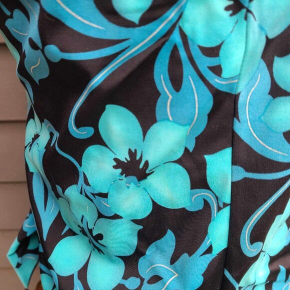 LeCove Blue Black One Piece Swim Suit size 14 - Picture 5 of 10